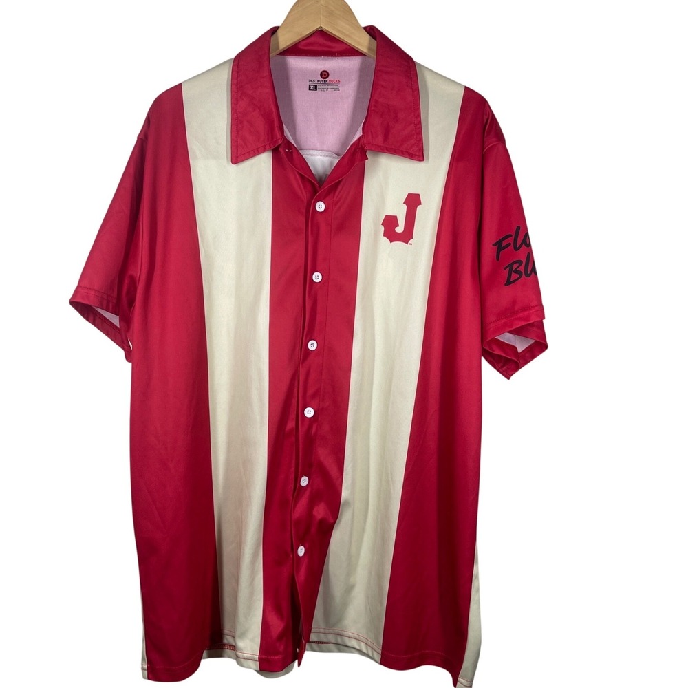 Destroyer Rocks Jax Red Caps Baseball Bowling Shirt Mens XL Milb